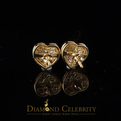 DiamondCelebritees 925 Yellow Silver 1.00ct VVS 'D' Baguette Moissanite Stud Earring Men's/Womens