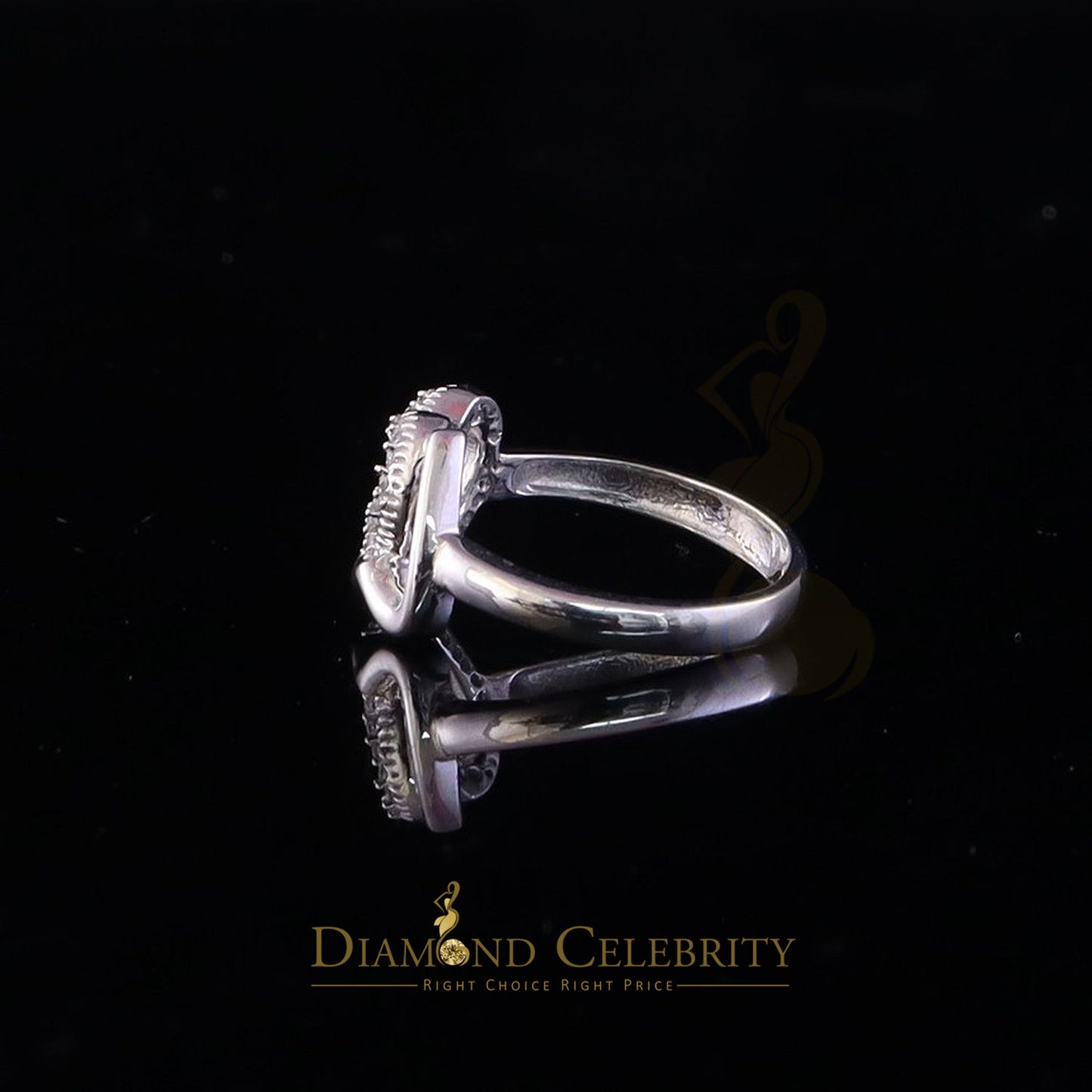 DiamondCelebritees 0.33 ct Cubic Zirconia 925 Sterling White Silver Heart Womens/Men's Ring Size 7