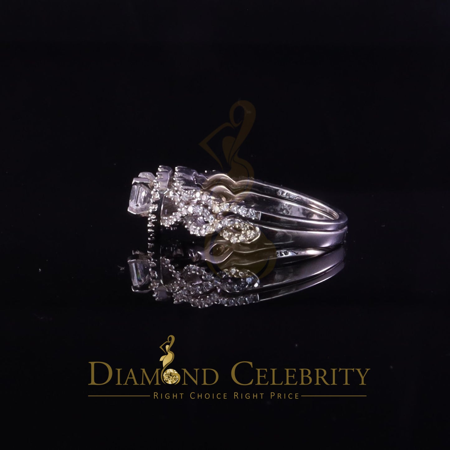 DiamondCelebritees 1.80ct Cubic Zirconia White 925 Sterling Silver Men's/ Women Bridal Rings Size 7