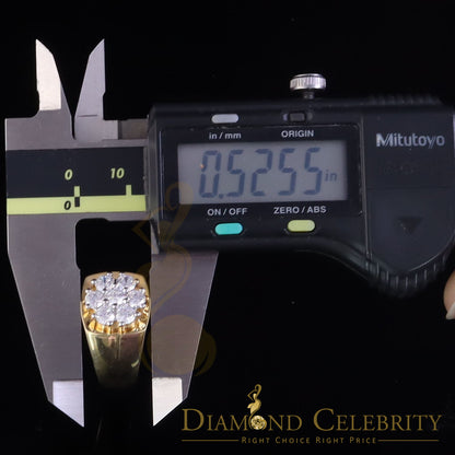 DiamondCelebritees Men's 925 Sterling Yellow Silver Floral 2.30ct Cubic Zirconia Ring Size 9.5