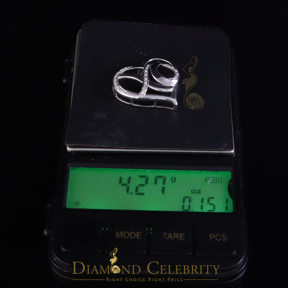 DiamondCelebritees White 925 Sterling Silver Heart and XO Shape Pendant 0.21ct Cubic Zirconioa