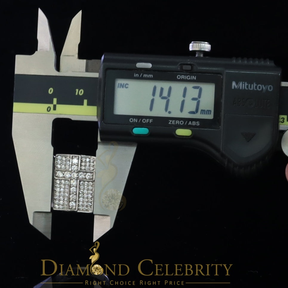 DiamondCelebritees 925 Silver White Cubic Zirconia 2.00ct Wide Square Men's Engagement Ring Size11