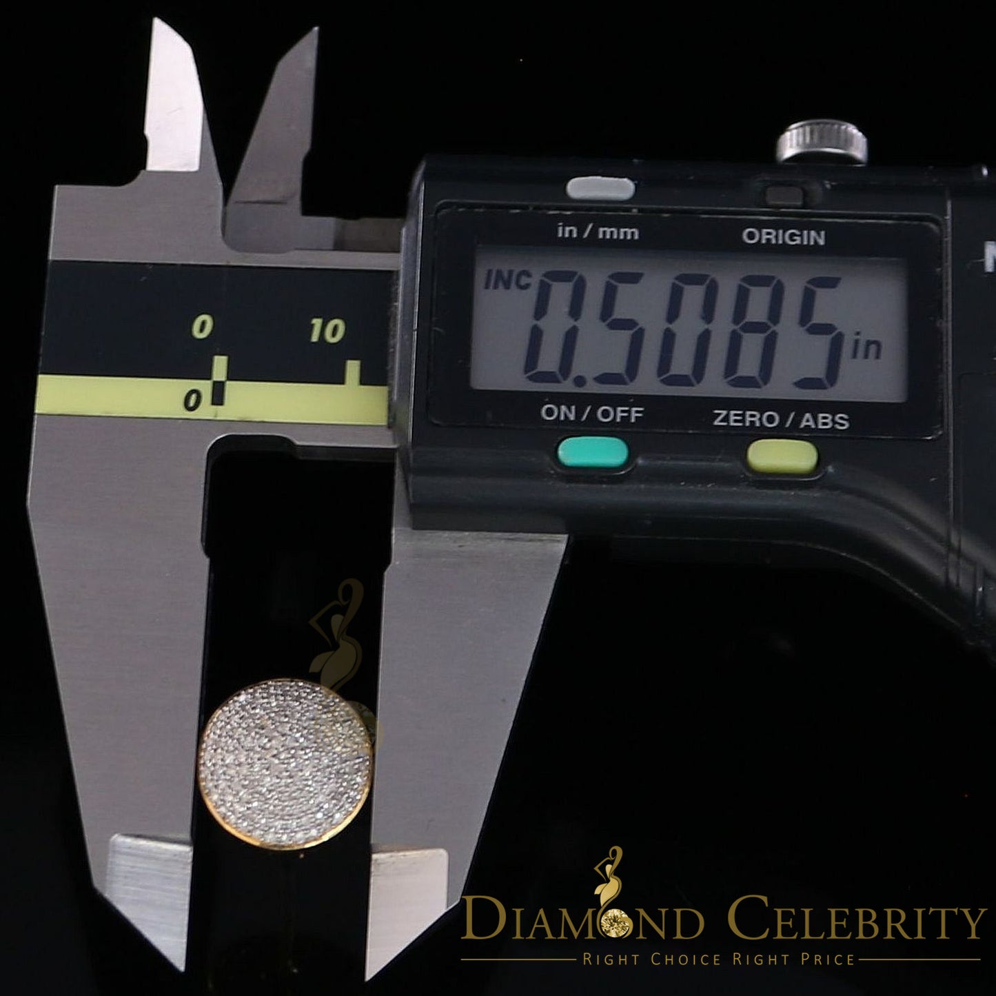 DiamondCelebritees 925 Sterling Silver Yellow Hip Hop 0.66ct Diamond Men's/ Women's Stud Earrings