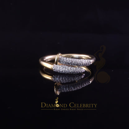 DiamondCelebritees 0.52ct Cubic Zirconia Yellow Sterling Silver Men's/ Women Engagement Ring Size 8
