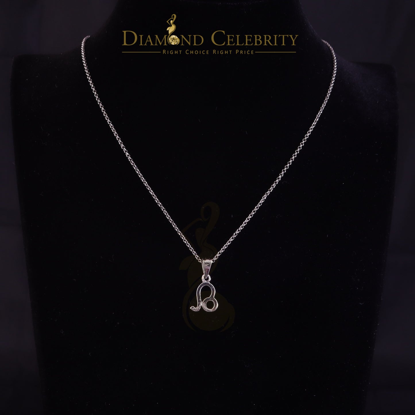 DiamondCelebritees 0.55ct Cubic Zirconia White Silver LEO-AUGUST Month Men's & Women's Pendant