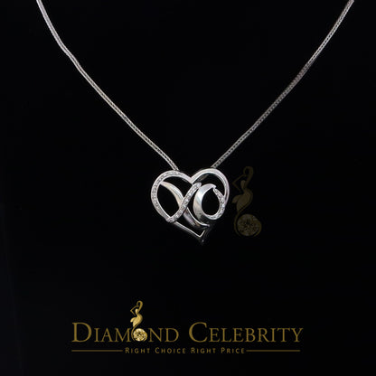 DiamondCelebritees White 925 Sterling Silver Heart and XO Shape Pendant 0.21ct Cubic Zirconioa
