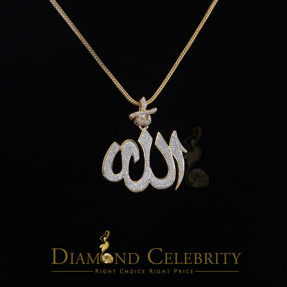DiamondCelebritees Promising Yellow Sterling Silver Allah Shape Pendant with 2.77ct Cubicn Zirconia