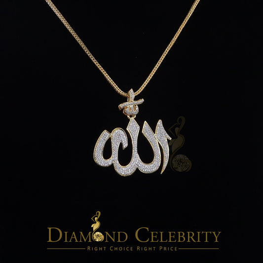 DiamondCelebritees Promising Yellow Sterling Silver Allah Shape Pendant with 2.77ct Cubicn Zirconia