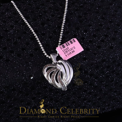 DiamondCelebritees White Heart Shape looking 925 Sterling Silver Pendant 0.22ct Cubic Zirconia
