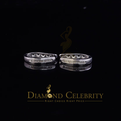 DiamondCelebritees 0.33ct Diamond 925 Sterling Silver White Hoop Stud Earrings For Men's / Women's