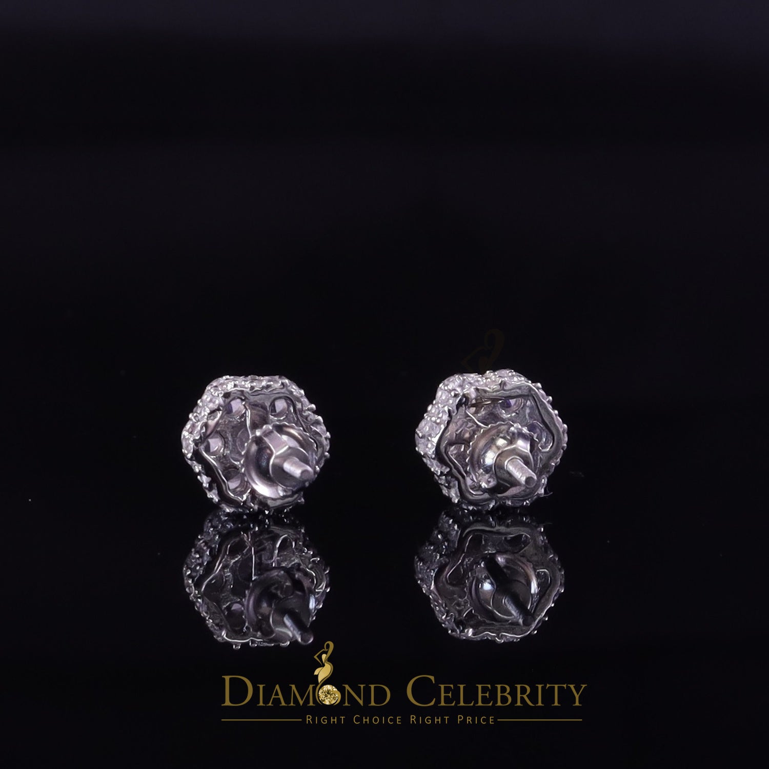DiamondCelebritees  1.50ct Cubic Zirconia 925 White Silver Sterling Hip Hop Floral Women's Earrings
