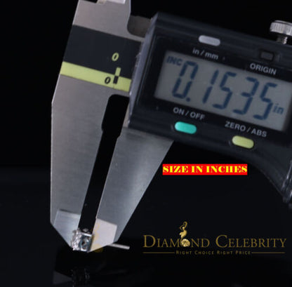 DiamondCelebritees  Hip Hop 925 White Silver Screw Back 0.6ct Cubic Zirconia Women's Square Earrings