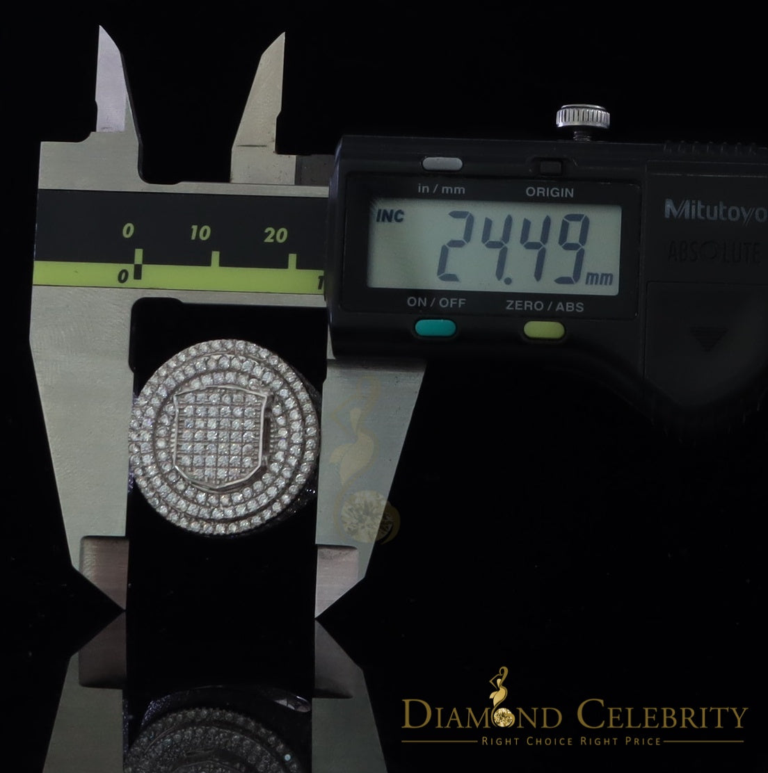 DiamondCelebritees Yellow Sterling Silver11.50ct Cubic Zirconia Men Ring Gift Size from 9.5 to 11.5