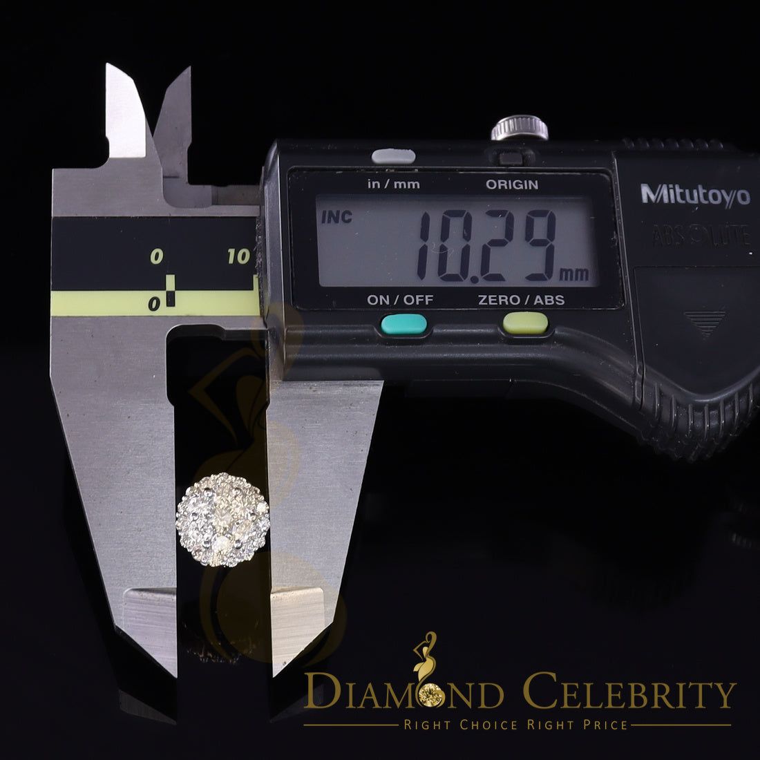 DiamondCelebritees 10K Real Yellow Gold w/Real 1.66 CT Diamond Men's/Women's Stud Earring