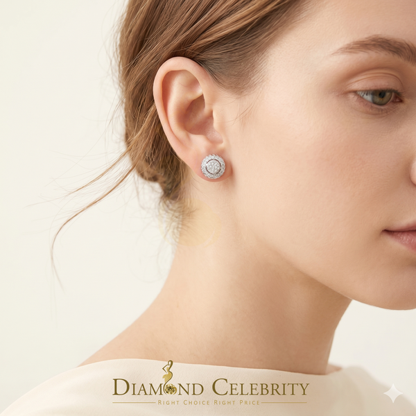 DiamondCelebritees 925 Sterling Silver 0.20ct Diamond For Women's/ Men's White Stud Round Earrings