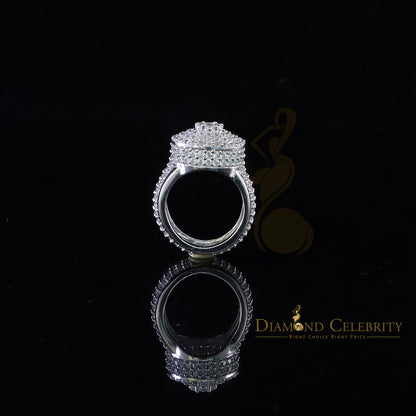 DiamondCelebritees 925 Silver White 15.00ct Cubic Zirconia Engagement Men's Round Ring Size 9.5