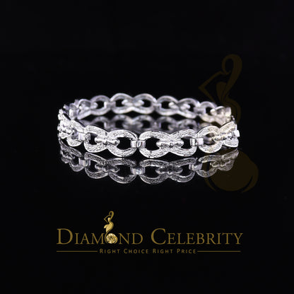 Diamondcelebritees 925 Sterling Silver White 0.20CT Real Diamonds Fancy Style Bracelete Size 7''