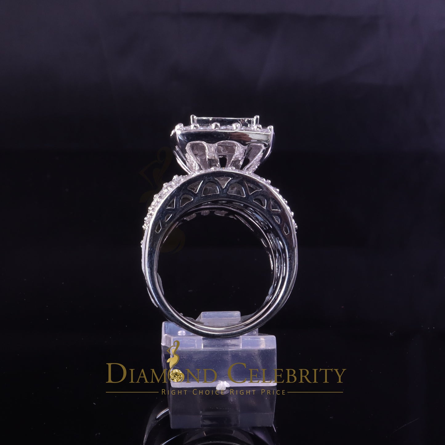 DiamondCelebritees 12.60ct Cubic Zirconia White SterlingSilver Men's/Women 3PC Wedding Rings Size 9