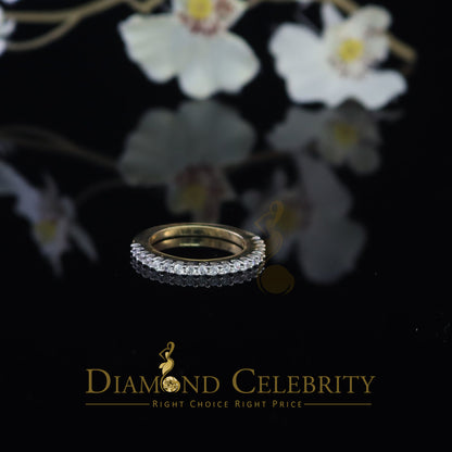 DiamondCelebritees 1.40ct 925 Sterling Yellow Silver Round Cubic Zirconia Women's/Men's Ring Size 7