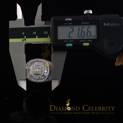 DiamondCelebritees 925 Sterling White Silver 5.50ct VVS 'D' Moissanite Round Rings SZ 10 for Men's