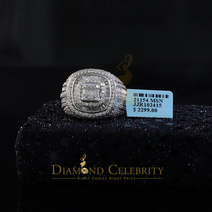 DiamondCelebritees 925 Sterling White Silver 5.50ct VVS 'D' Moissanite Round Rings SZ 10 for Men's