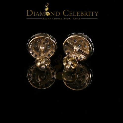 DiamondCelebritees  925 Yellow Silver 1.96ct Cubic Zirconia Women's & Men's Hip Hop Round Earrings