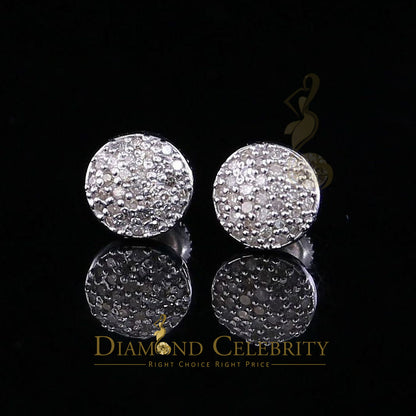 DiamondCelebritees 0.33ct Diamond Genuine 925 Sterling Silver White For Women's Round Earrings
