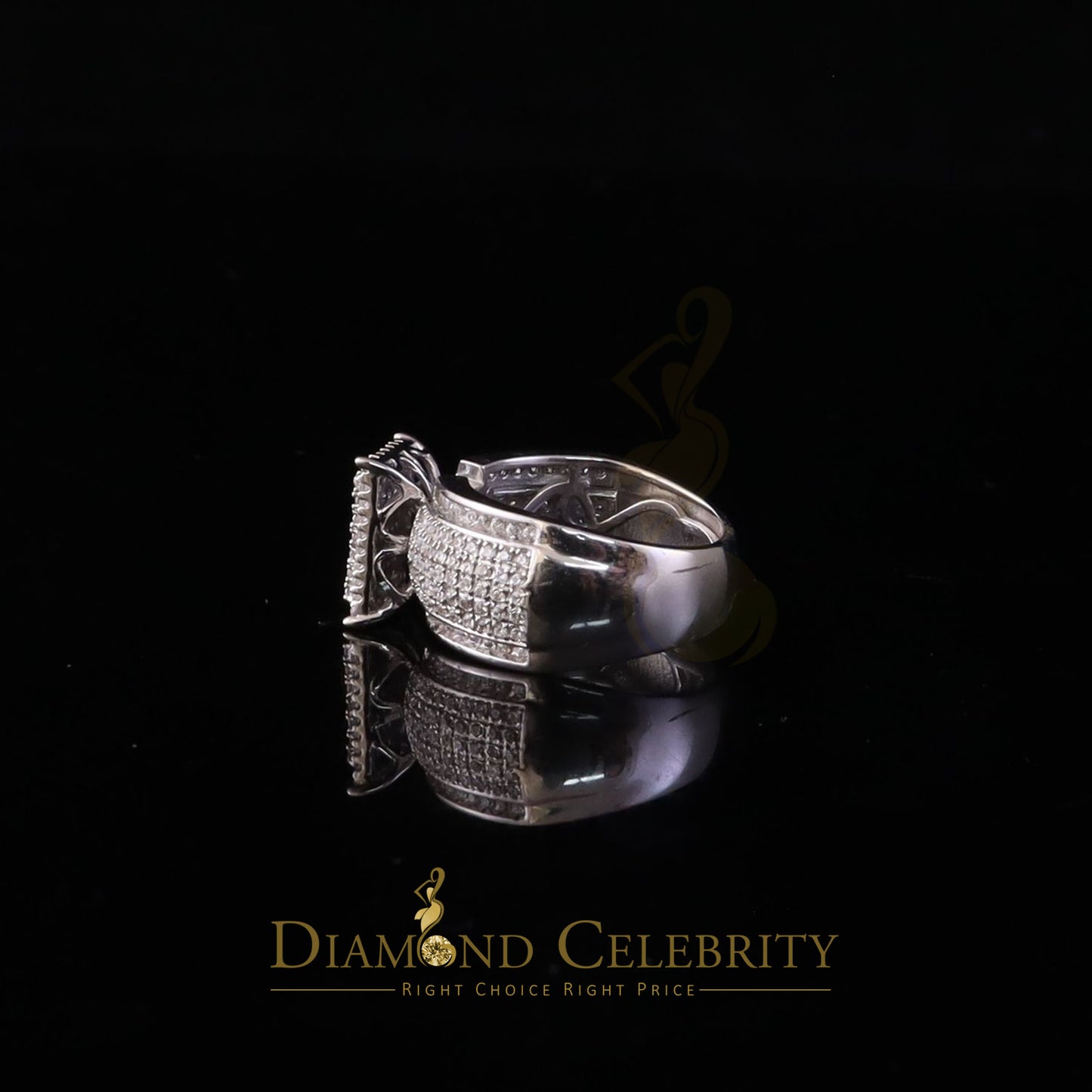 DiamondCelebritees Diamond Celbrity 2.03ct Cubic Zirconia White Silver Womens Square Ring Size 7