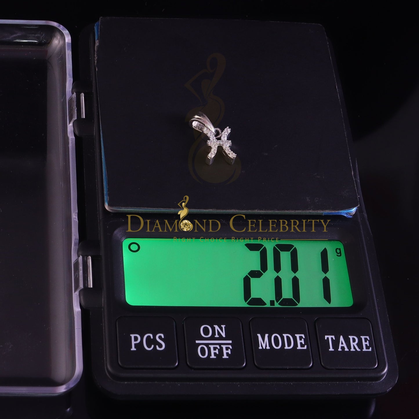 DiamondCelebritees 0.34ct Cubic Zirconia White Silver PISCES MARCH Month Pendant Men's & Women's