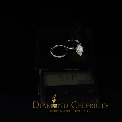 DiamondCelebritees 925 Silver Mens/ Women Bridal Ring Marquise Shape Size 8 White 5.00ct Moissanite