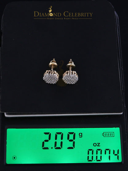DiamondCelebritees Real Diamond 0.50CT 10K Real Yellow Gold Men's/Women's Stud Round Earring