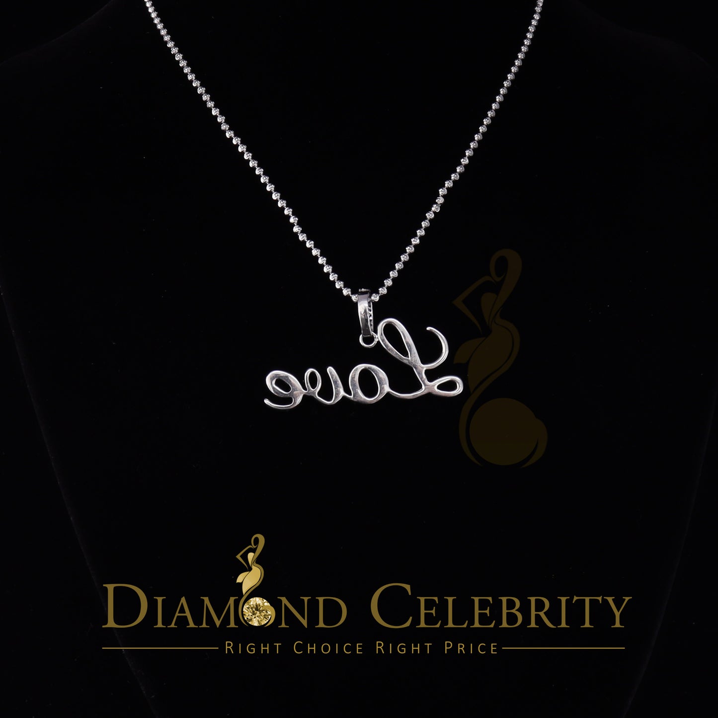 DiamondCelebritees White Attractive" LOVE" Letter 925 Sterling Silver Pendant 2.08ct Cubic Zirconia