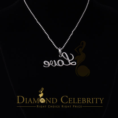 DiamondCelebritees White Attractive" LOVE" Letter 925 Sterling Silver Pendant 2.08ct Cubic Zirconia