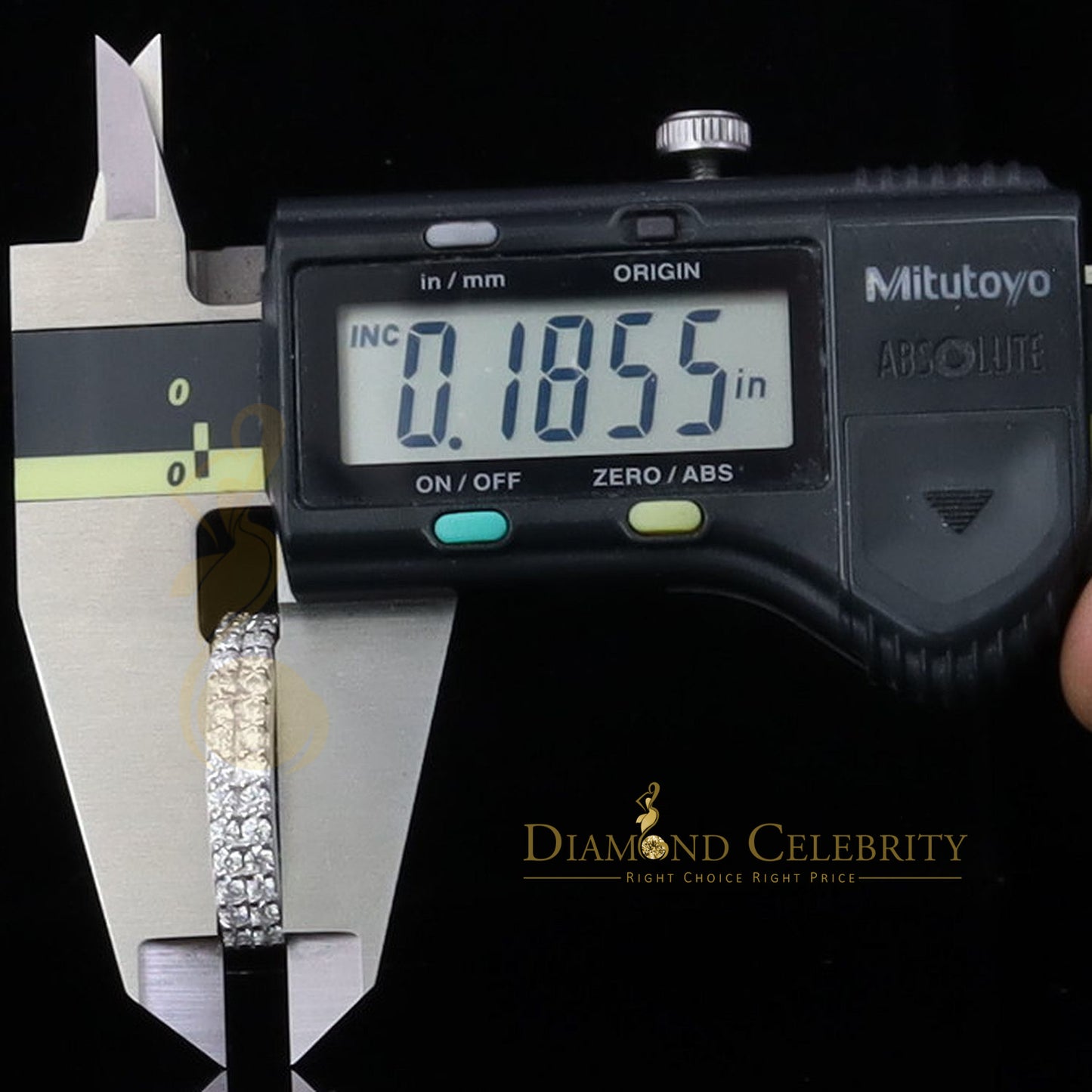 DiamondCelebritees Men's 1.50ct VVS D Silver White Moissanite 2 Row Wedding Band 925 Ring Size 10