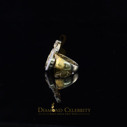 0.25 CT Real Diamond Money Bag 925 Sterling Silver Yellow Men's Ring Size 11.5