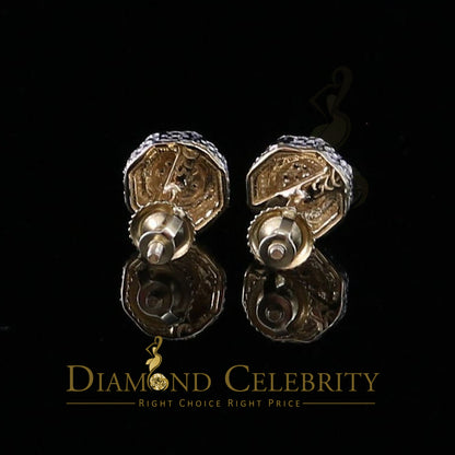 DiamondCelebritees Women's Stud In 925 Yellow Sterling Silver 0.10ct Diamond Stud Men's Earrings