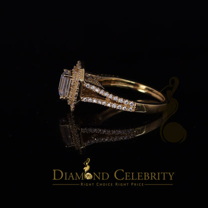 King Of Blings  10K Yellow Gold 2.00CT 'VVS' 'FL' D clr Emerlard Cut Moissonite Womens Ring S/7