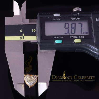 DiamondCelebritees 0.10ct Diamond 925 Yellow Silver for Men's & Womens Stud Heart Cluster Earring
