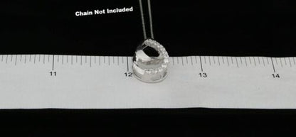 DiamondCelebritees Sterling White Silver Pear Fashion Pendant with 0.00ct Cubic Zirconia