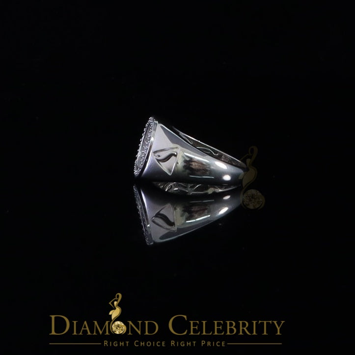 DiamondCelebritees 925 Silver White 1.50ct Cubic Zirconia Wide Oval Engagement Men's Ring Size 11