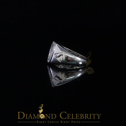 DiamondCelebritees 925 Silver White 1.50ct Cubic Zirconia Wide Oval Engagement Men's Ring Size 11