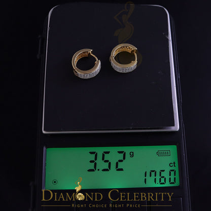 DiamondCelebritees  Hip Hop Yellow 925 Silver 0.66ct Cubic Zirconia Women's & Men's Hoop Earrings