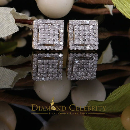 DiamondCelebritees 0.50ct Diamond 925 Sterling Silver Hip Hop Yellow Stud Earring For Men & Women