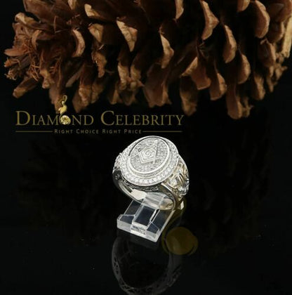 DiamondCelebritees 925 Silver White 1.75ct Cubic Zirconia Oval Wide Band Cocktail Men's Ring SZ 10