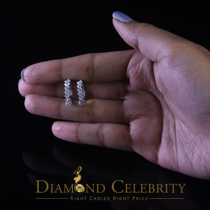 Diamondcelebritees 1.48 ct Moissanite Baugutte White 925 Sterling Silver Women's Hoop Earrings