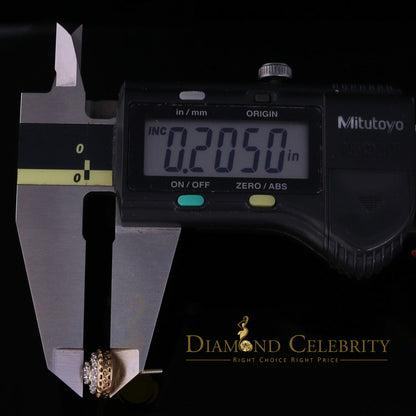 DiamondCelebritees  3.45ct Cubic Zirconia 925 Yellow Silver Women's & Men's Hip Hop Round Earrings