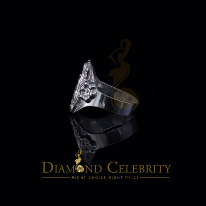 DiamondCelebritees Religious White 925 Silver Virgin Merry Portrait Guadalupe Band Women Ring SZ 8