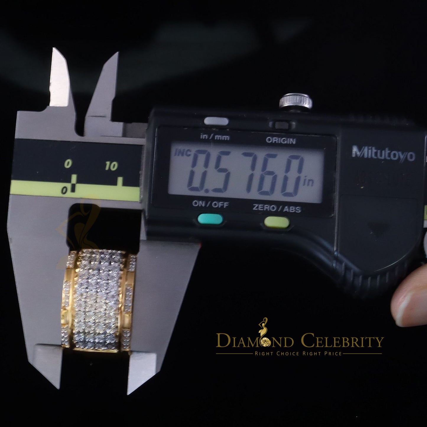 DiamondCelebritees Big 0.25ct Real Diamond 925 Yellow Miracle set Silver Wide Men's Band Ring SZ10