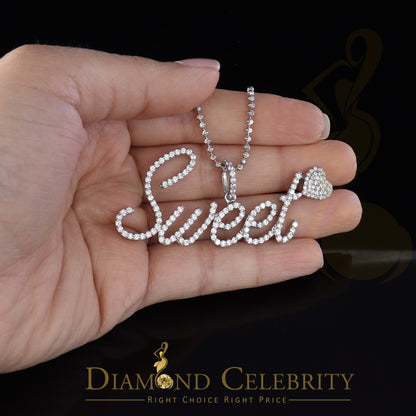 DiamondCelebritees White 925 Fancy Sterling Silver Sweet Tiny Heart Pendant 4.26ct Cubic Zirconia