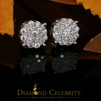 DiamondCelebritees  925 Sterling White Silver 1.22ct Cubic Zirconia Round Women's Stud Earrings